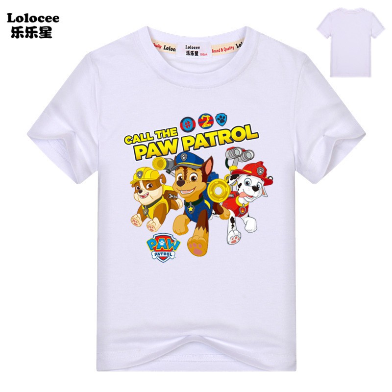 PAW PATROL Áo Thun Tay Ngắn In Hình Cún Dễ Thương Cho Bé Gái