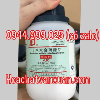 Hoá chất Aluminium sulfate Xilong nhôm sunphat Al2(SO4)3 lọ 500g CAS 7784-31-8 phèn nhôm