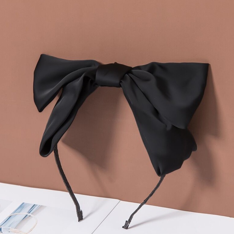 Băng đô cài tóc thắt nơ vải satin mềm co giãn kiểu vintage dễ thương