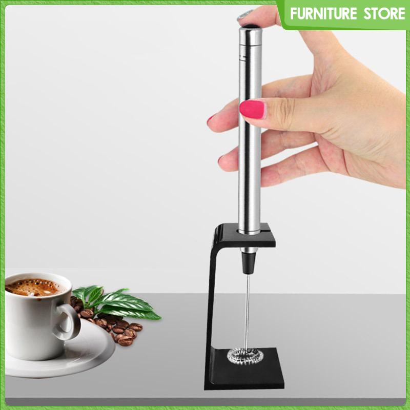 Máy Đánh Trứng / Khuấy Tạo Bọt Cà Phê Chạy Bằng Pin Có Giá Đỡ Mini Cho Cappuccino Matcha