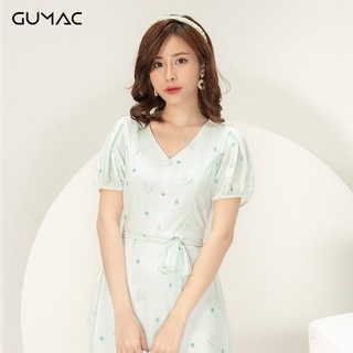 Đầm cổ V buột eo GUMAC DA914