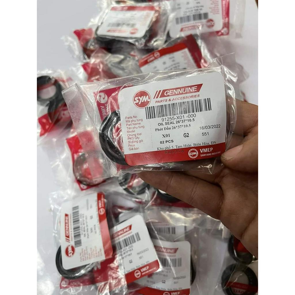 Bộ phớt giảm sóc trước 26 . 37 . 10.5 ALONGTOOL, lắp cho dream , wave , airblade các đời chính hãng Sym