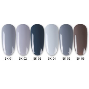 Set sơn gel AS xám Smoke Grey 6 màu