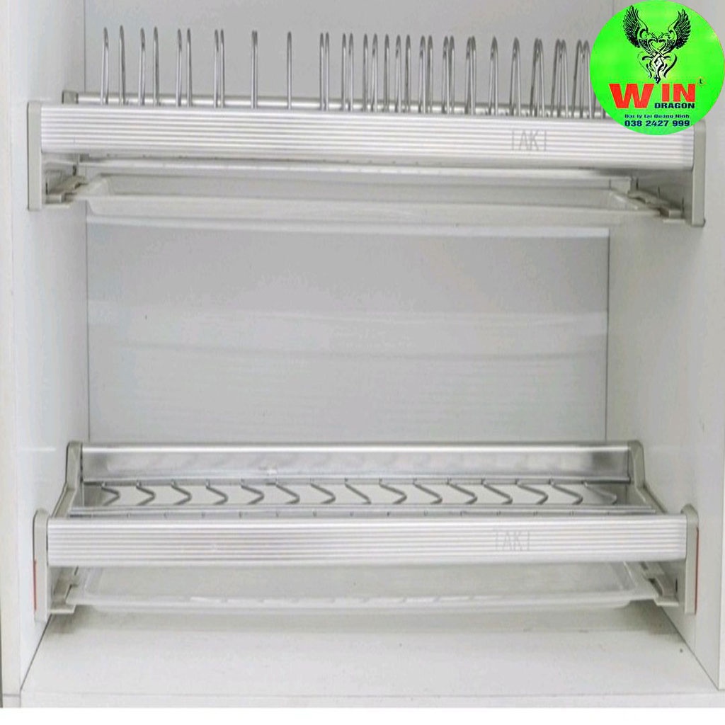 Giá bát đĩa cố định inox sus 304 gồm 2 tầng