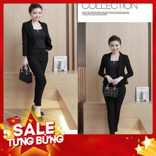 Set bộ vest công sở size S M L XL (quần tây + áo vest) kèm ảnh thật cam kết chất đẹp -Hàng nhập khẩu