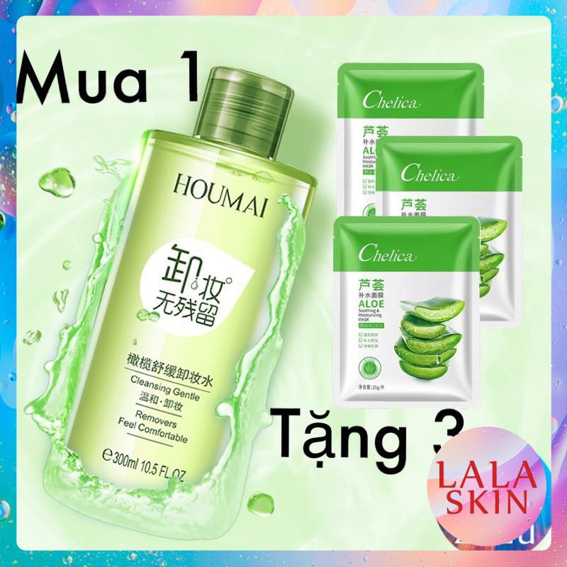 [TT01] 300ML Tẩy Trang, Nước Tẩy Trang HOUMAI Từ OLIU Và Nha Đam Loại Bỏ Bụi Bẩn Tẩy Sạch Sâu Không Cồn