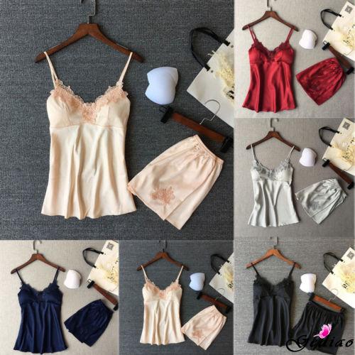 FREESHIP ĐƠN 99K_ Đồ ngủ bằng lụa satin phối ren phong cách quyến rũ dành cho nữ | BigBuy360 - bigbuy360.vn