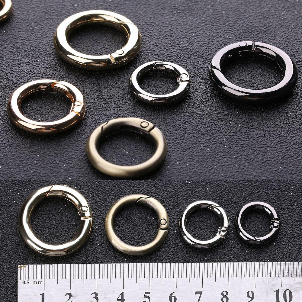 Set 2 / 5 Khóa Lò Xo Hình Chữ O Màu Đen Chuyên Dụng|Khóa Tròn Bằng Hợp Kim Kẽm Gắn Thắt Lưng Túi Xách