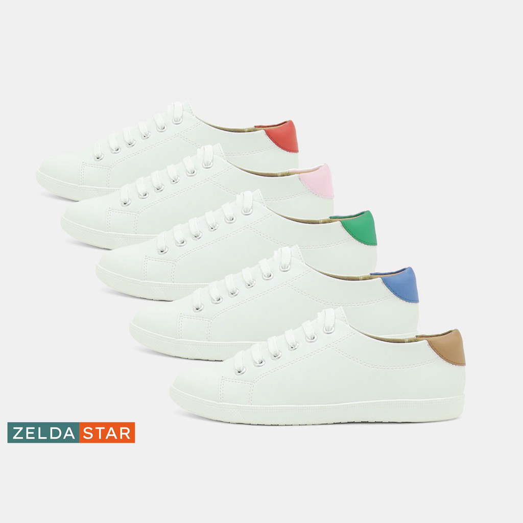 Giày Sneaker Nữ Trắng Zelda Star Phối Màu Viền Gót Phong Cách - BA0331220