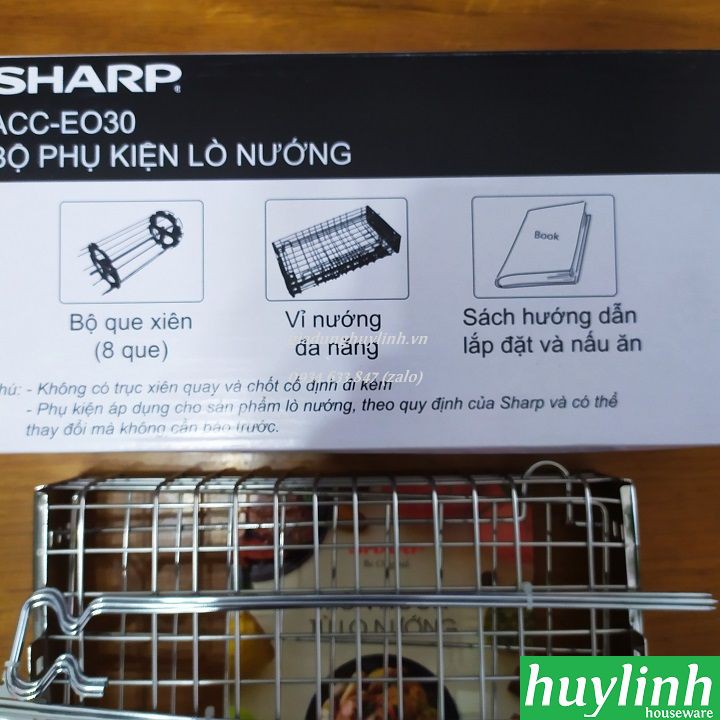 Bộ phụ kiện lò nướng sharp gồm vỉ nướng và 8 xiên quay EO30 - EO10