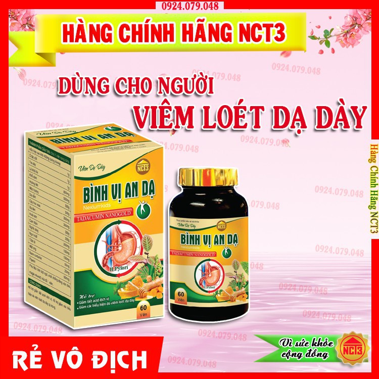 Viên Dạ Dày Bình Vị An Dạ ( 60 viên ) ( Hàng chính hãng công ty NCT3 ). .