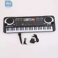 Đàn piano 61 phím kèm micro giúp bé học tập,luyện thanh nhạc,tập hát,chơi nhạc giải trí ( tặng 4 pin AA-1.5V)