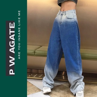 Quần Jeans Ống Rộng Loang Ulzzang