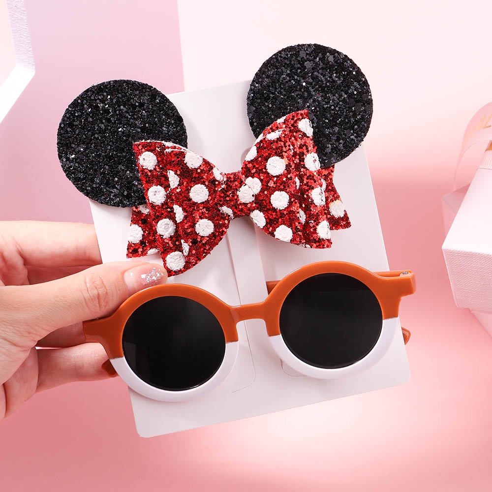 Set kẹp tóc/kính mắt Kidsbows hình chuột / báo đốm thời trang cho bé gái