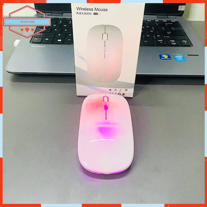 Chuột Không Dây Máy Vi Tính Pin Sạc SIlent Wireless Mouse Mini Chuột Game Gaming PC Laptop Led RGB