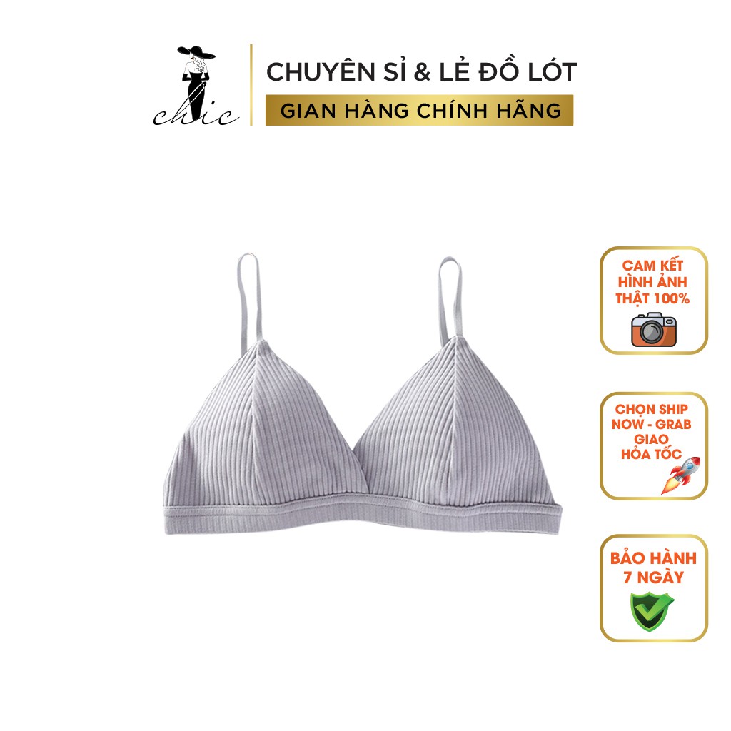 Áo Ngực CBTBRA07 Áo Bra CHIC Chất Thun Cotton Gân Không Gọng Cài Sau Hot Hit Hàng Chất Bao Đẹp (Freesize 45-65kg)