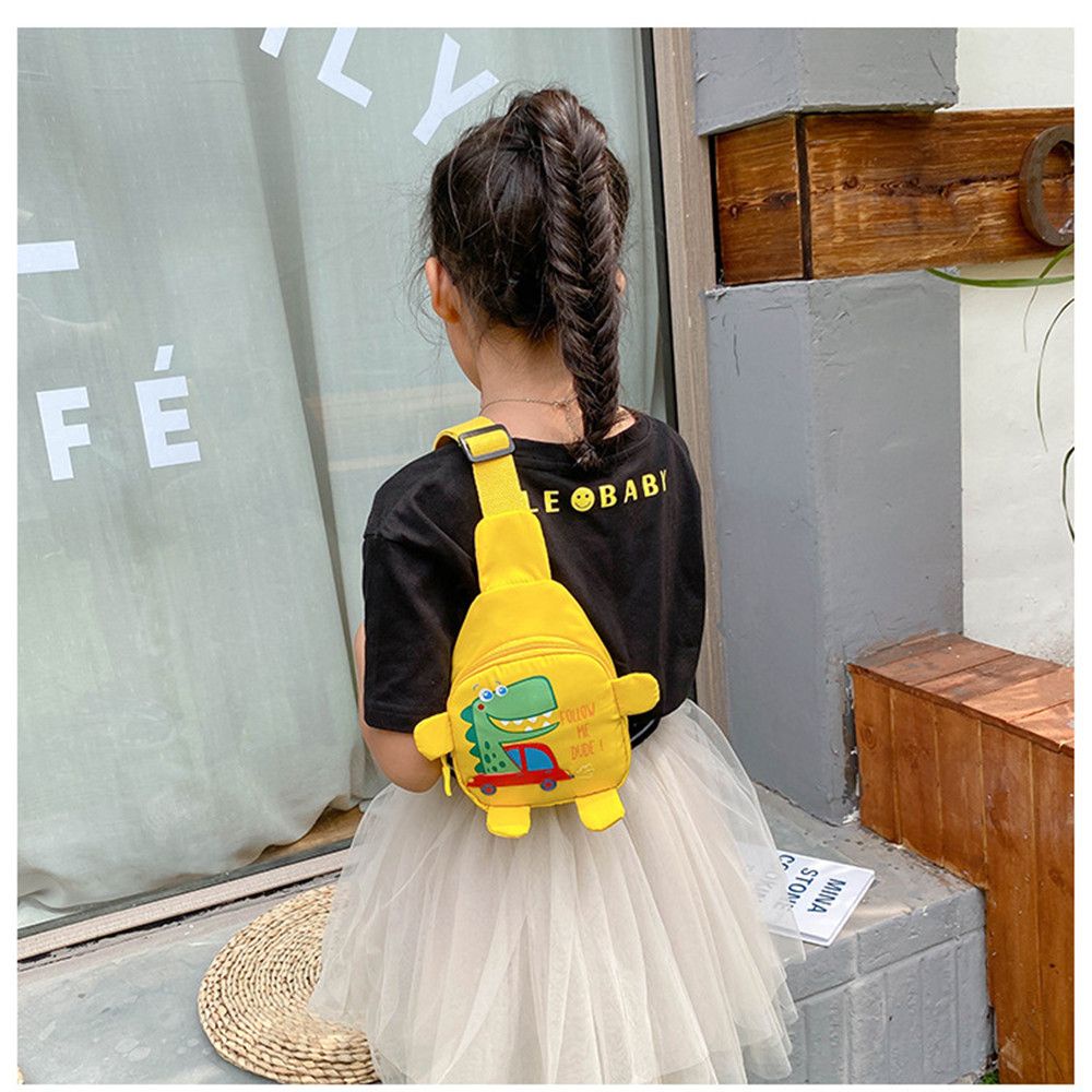 Balo đeo vai bằng nylon hình khủng long hoạt hình đáng yêu dành cho trẻ em