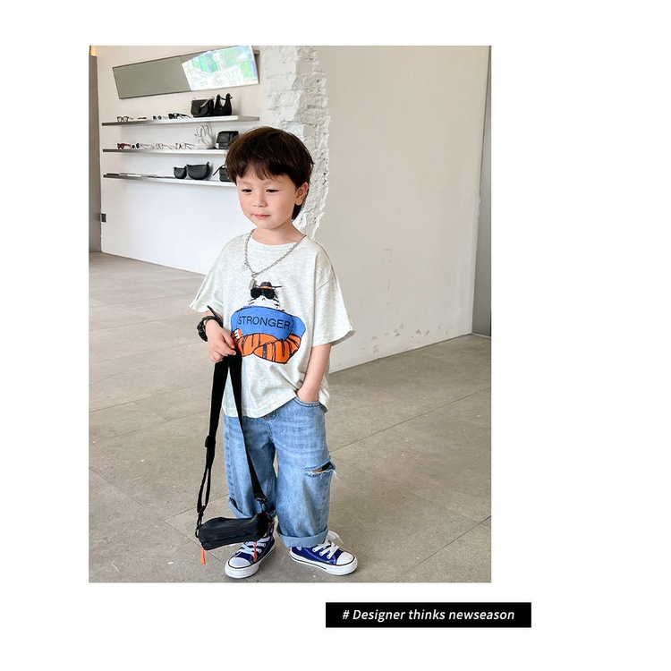 Quần Jeans Rách Phong Cách Hàn Quốc Thời Trang Mùa Hè Mới Cho Bé Trai 0720