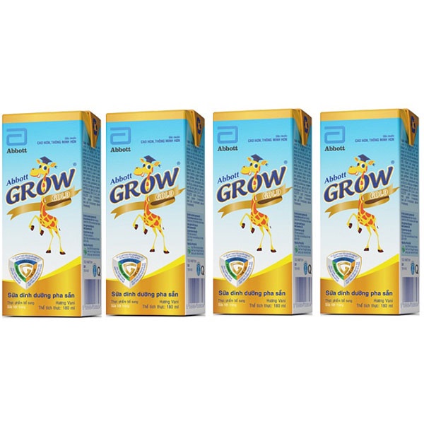 Thùng 48 Hộp Sữa Bột Pha Sẵn Abbott Grow Gold Vani 180ml (Giá Bán Trừ Khuyến Mãi) Dễ Uống