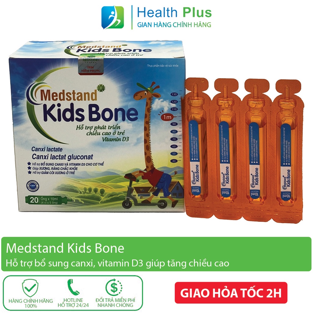 Canxi ống cho bé Medstand Kids Bone - bổ sung canci, vitamin D3 và K2 phát triển chiều cao cho trẻ, giảm còi xương