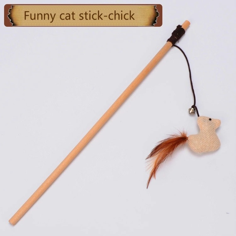 Đồ chơi nhử mèo hình chú chuột có gắn que gỗ