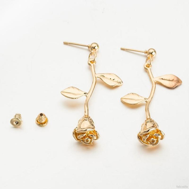 Bông tai hình hoa hồng 3D thời trang