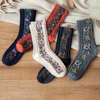 Vớ Cotton Họa Tiết Thổ Cẩm Vintage