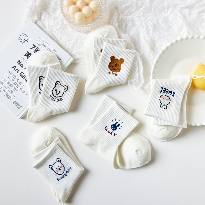 Tất cổ cao nữ hoạt hình Miumiu vớ cổ cao hàn quốc nam nữ dễ thương M03