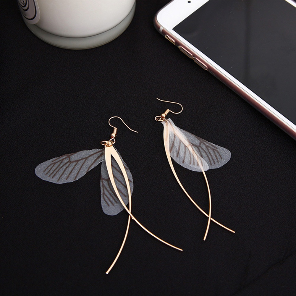 Bông tai dáng dài hình cánh bướm thời trang cho nữ