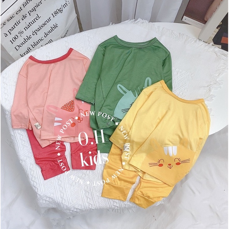 Bộ tay dài thun lạnh Kwoo bé trai bé gái