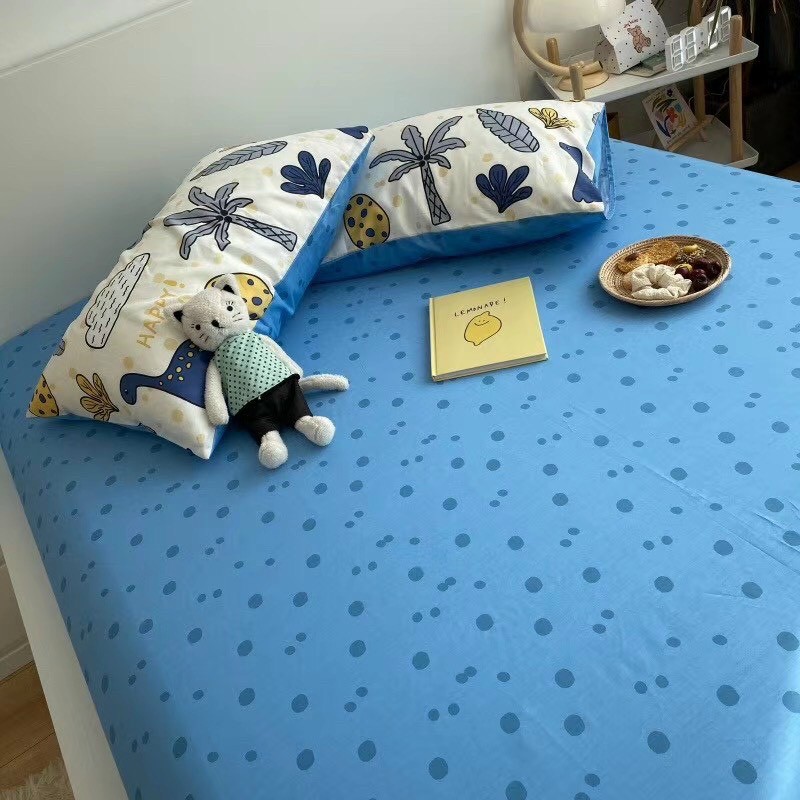 Bộ chăn ga Cotton Living Bo Decor chăn ga Hàn Quốc  họa tiết công viên khủng long 100% Cotton