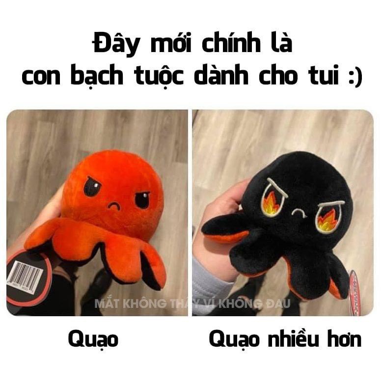 Gấu Bông Bạch Tuộc Tiktok Giận Dữ Hai Mặt Cảm Xúc Lông Mịn Cao Cấp 20cm - Diabrand