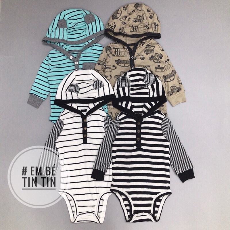 Bộ liền dài tay cho bé ( size 3m đến 24m)