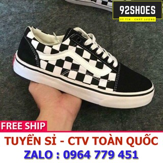 Giày thể thao nam nữ old skool caro đen trắng