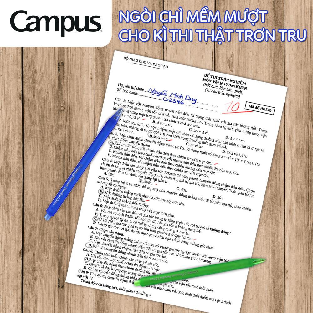 Bút chì trắc nghiệm 1.3 (combo 3 chi tiết) bút chì Campus, bút chì bấm,- Soleil Shop