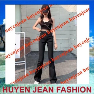 Quần jean ống loe cạp cao hách dáng may gấu siêu đẹp