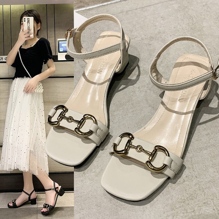 Giày Cao Gót Mũi Vuông Hở Ngón Thời Trang Cho Nữ | BigBuy360 - bigbuy360.vn