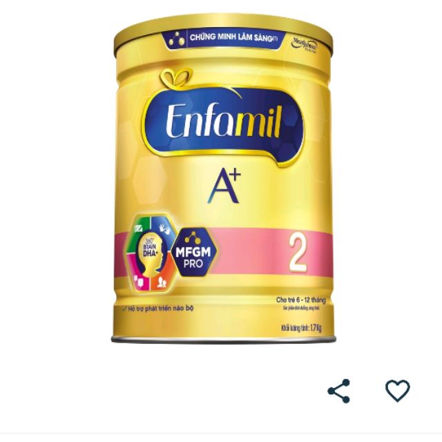 Sữa bột Enfamil A+ 2 DHA+ và MFGM 1.7kg