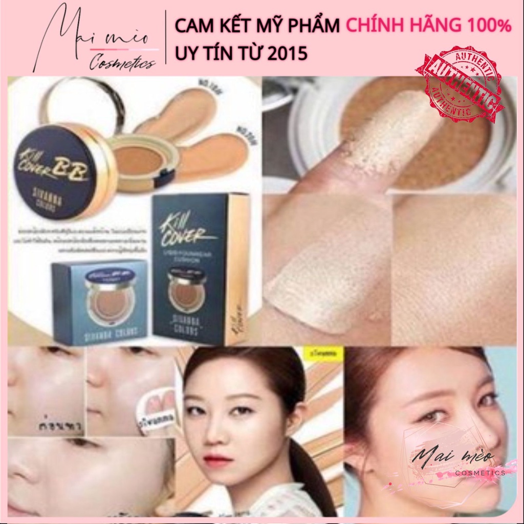 Phấn nước- Cushion Sivanna Kill Cover SPF50 PA++ Cushion BB Cream (1 cushion + 1 lõi)