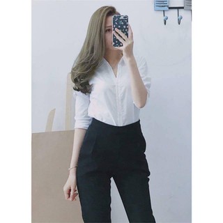 (100% chất vải đẹp) - Quần Baggy Basic eo chun