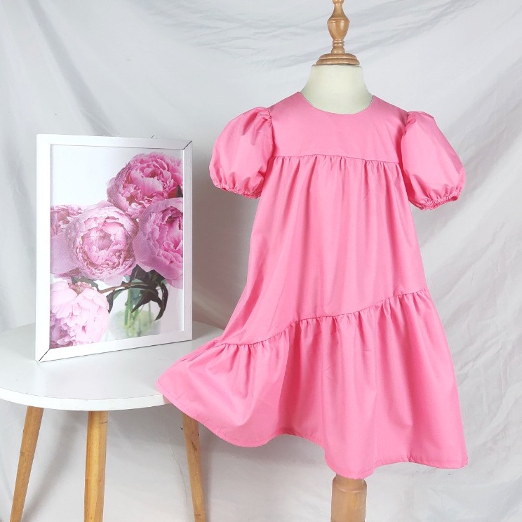 Váy bé gái💥 CAO CẤP💥 váy thiết kế cộc tay tiểu thư dáng xòe lệch mùa hè cho bé gái siêu xinh