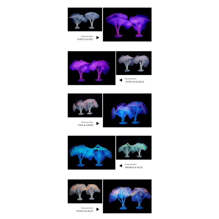 Trang Sức Bể Cá Bằng silicone Màu Cam San Hô Đặc Biệt