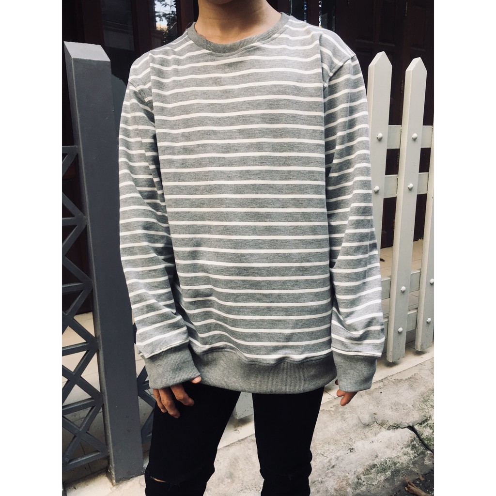 Áo sweater basic sọc_Fox unisex