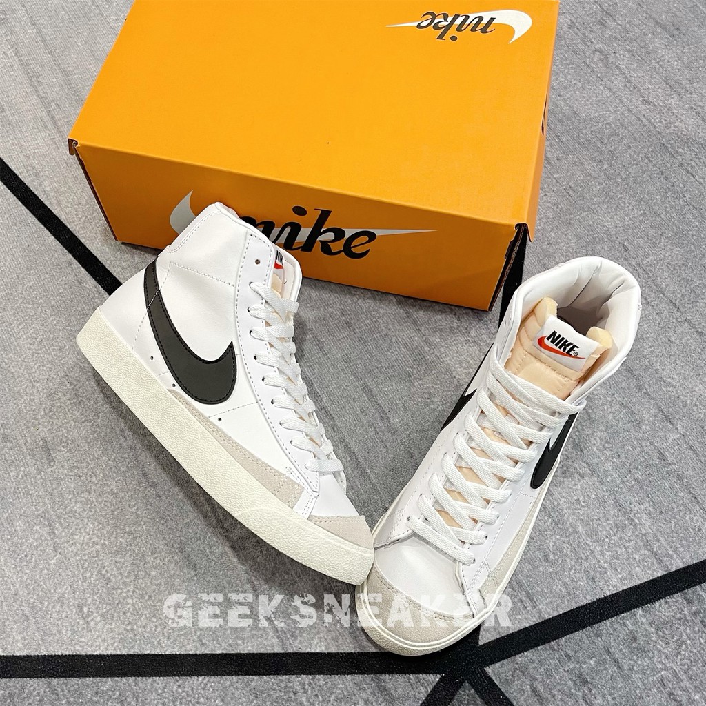 [GeeKSneaker] Giày Nike Blazer Mid ’77 Vintage ‘White Black’ BQ6806-100