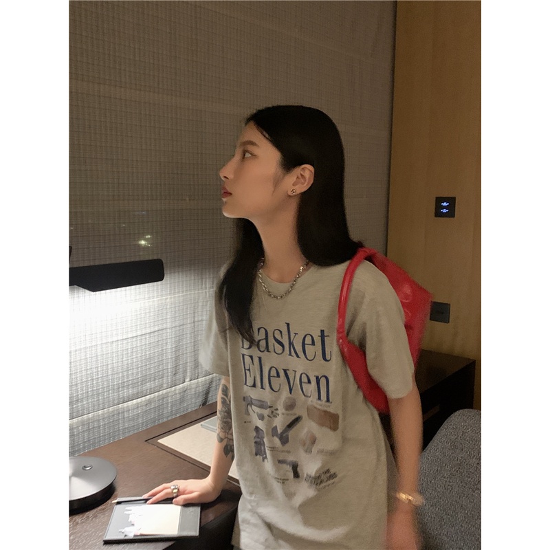 Áo Thun Cotton Nguyên Chất Cổ Tròn Dáng Rộng In Chữ 50494