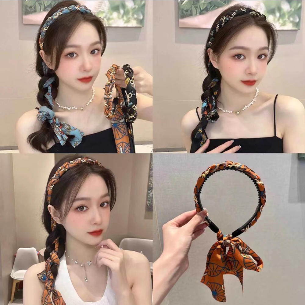 1 Cài Tóc Ruy Băng Dài Đính Hoa Và Ngọc Trai Thời Trang Mùa Hè Hàn Quốc Cho Nữ