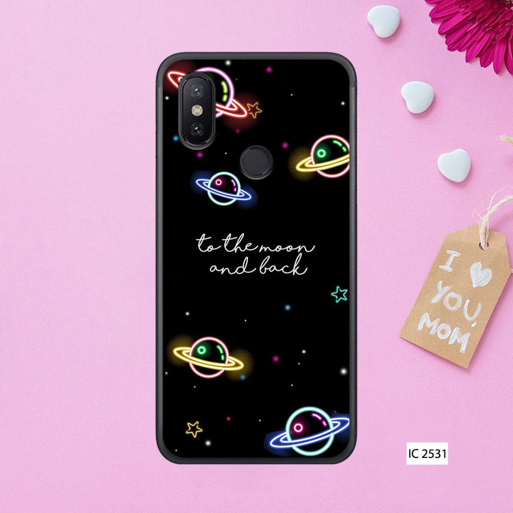 [ Có quà tặng kèm khi mua 2 ốp ] Ốp lưng điện thoại Xiaomi Mi A2 / Redmi 6x - in hình vũ trụ đám mây hồng
