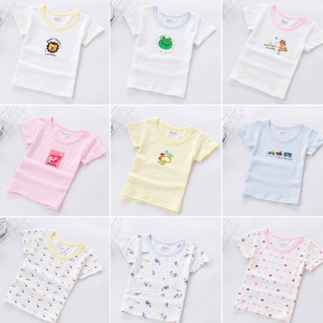 Áo cotton tre cộc tay cho bé - áo cotton xuất nhật cho bé