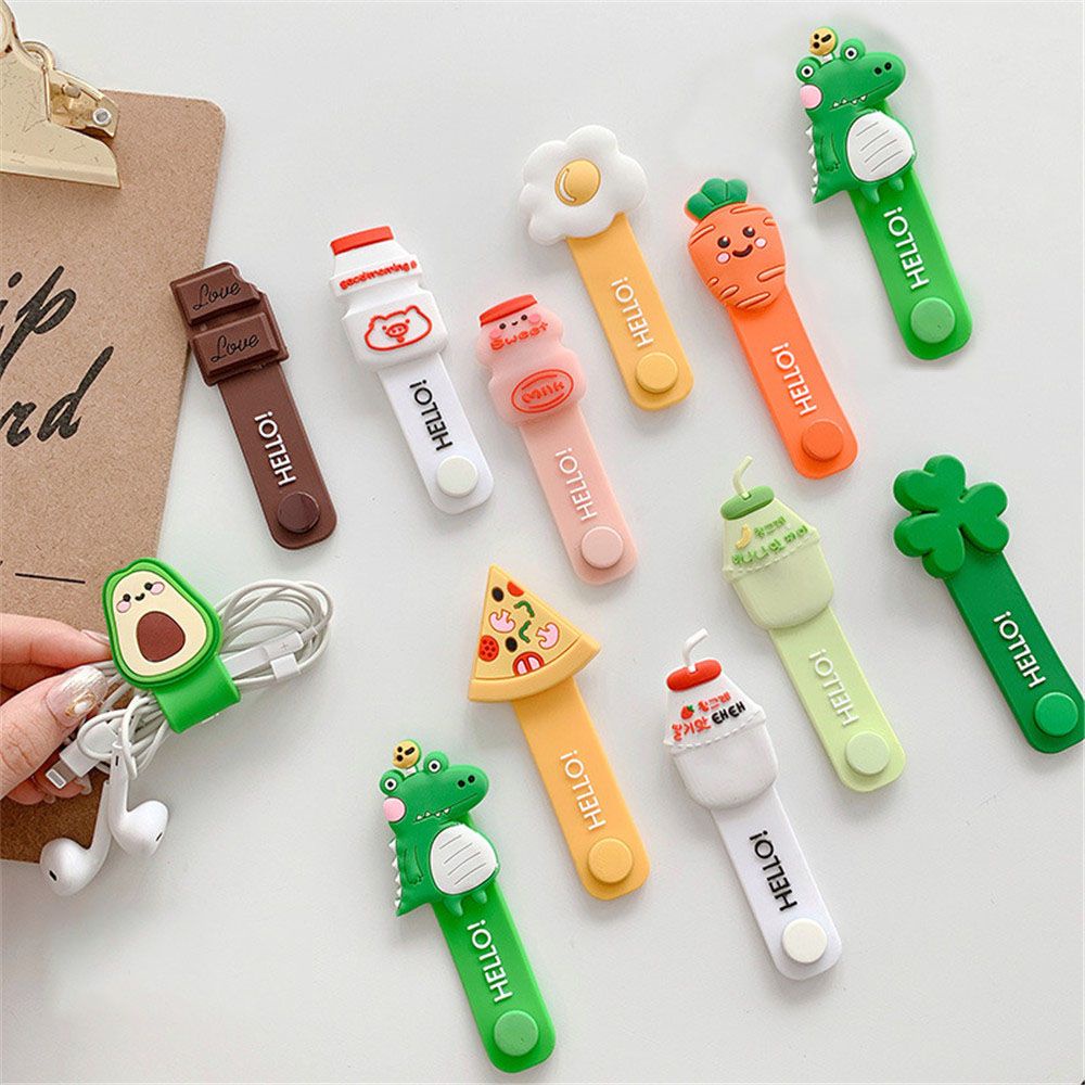 Dây khóa quấn dây cáp sạc điện thoại di động kiểu hoạt hình dễ thương