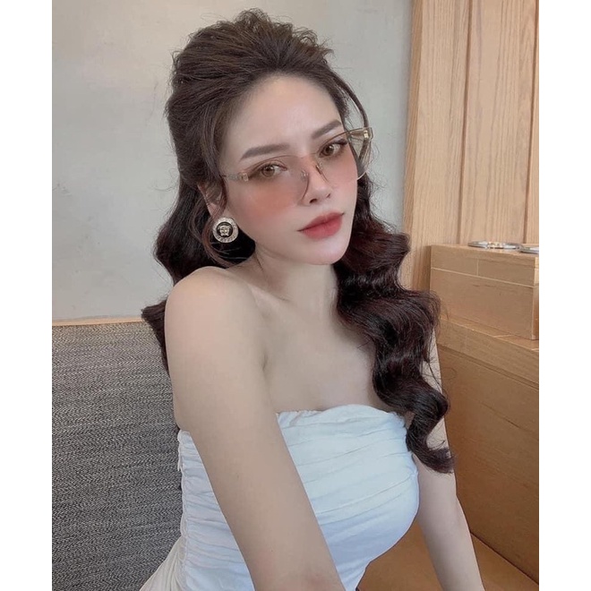 Khuyên tai nữ ver - sace cực hot, bông tai thương hiệu hàng cao cấp, khuyên tai nữ chân bạc 925